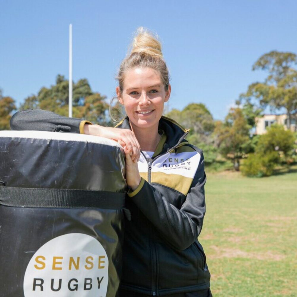 Carlien Parahi, Founder of Sense Sports Foundation, at a Sense Rugby session
